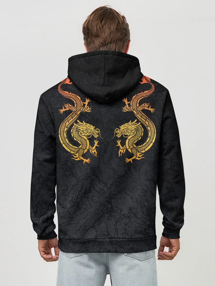 Худи мужской база хлопок / GOLD CHINA DRAGONS