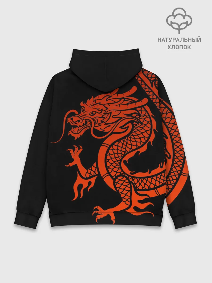 Худи мужской база хлопок / RED CHINA DRAGON