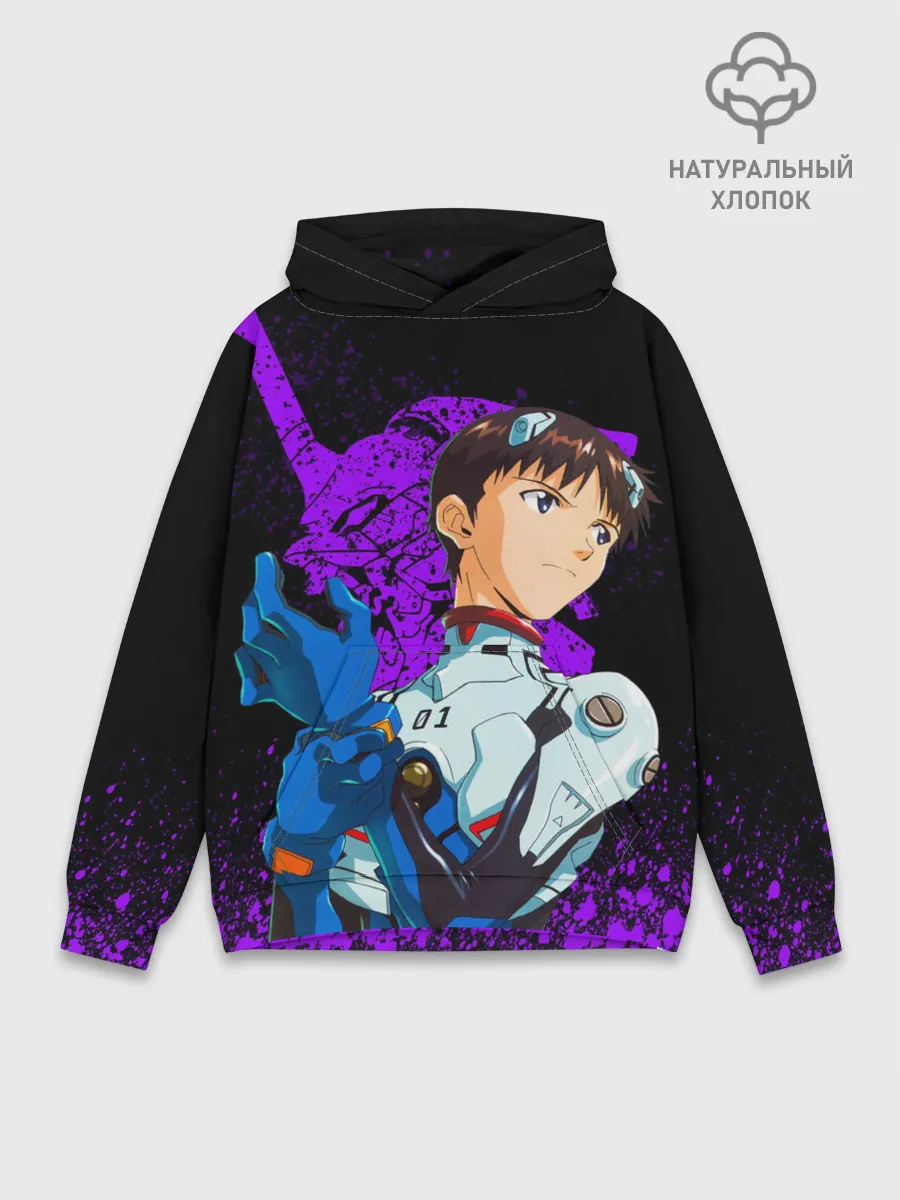 Худи мужской база хлопок / ЕВАНГЕЛИОН