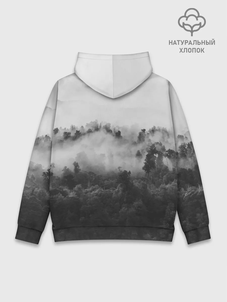 Худи мужской база хлопок / Волк в лесу