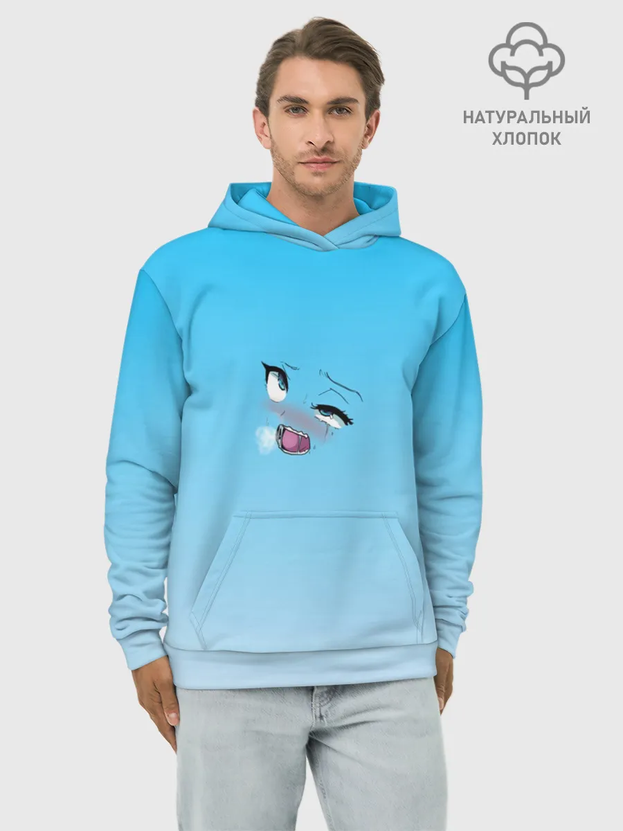 Худи мужской база хлопок / Ahegao Blue-eyed girl