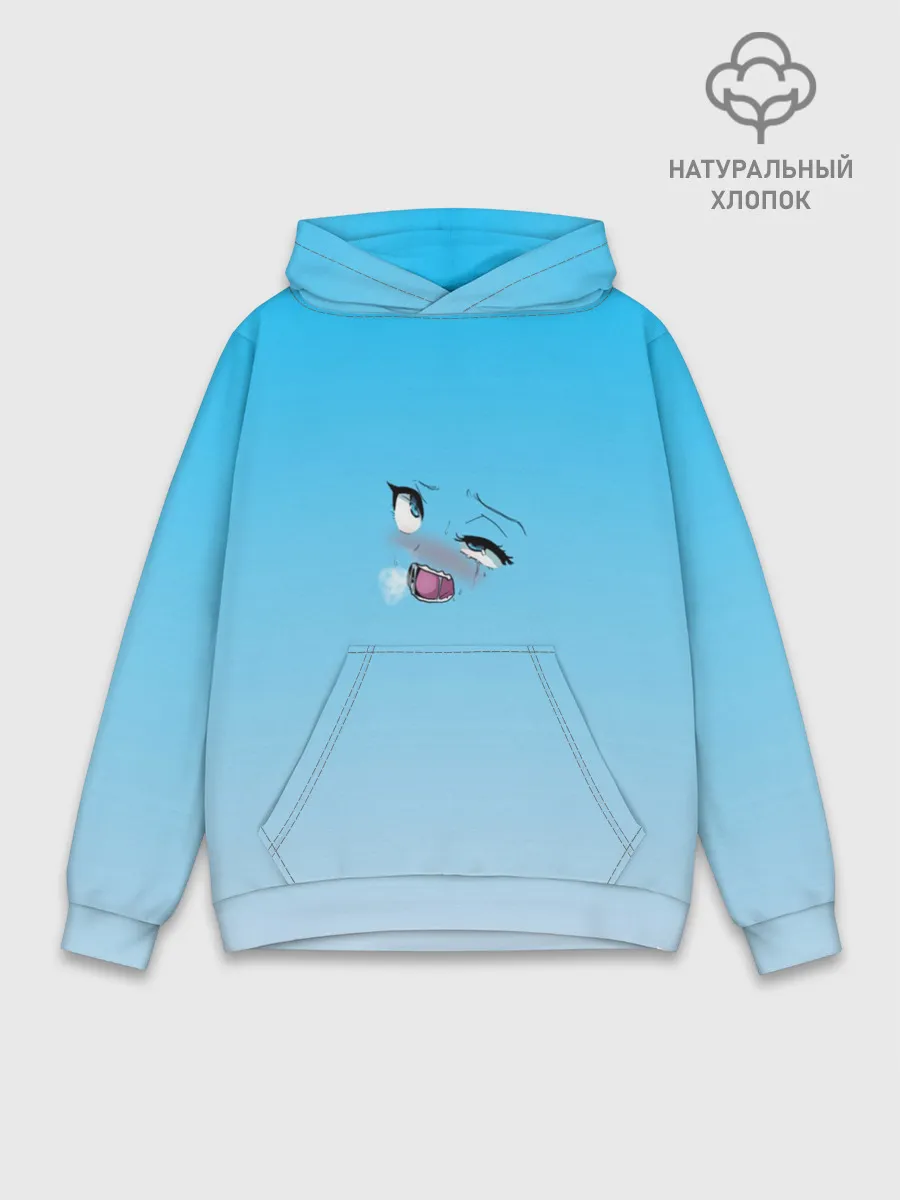 Худи мужской база хлопок / Ahegao Blue-eyed girl