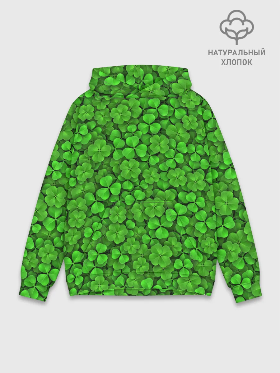 Худи мужской база хлопок / Зелёный клевер