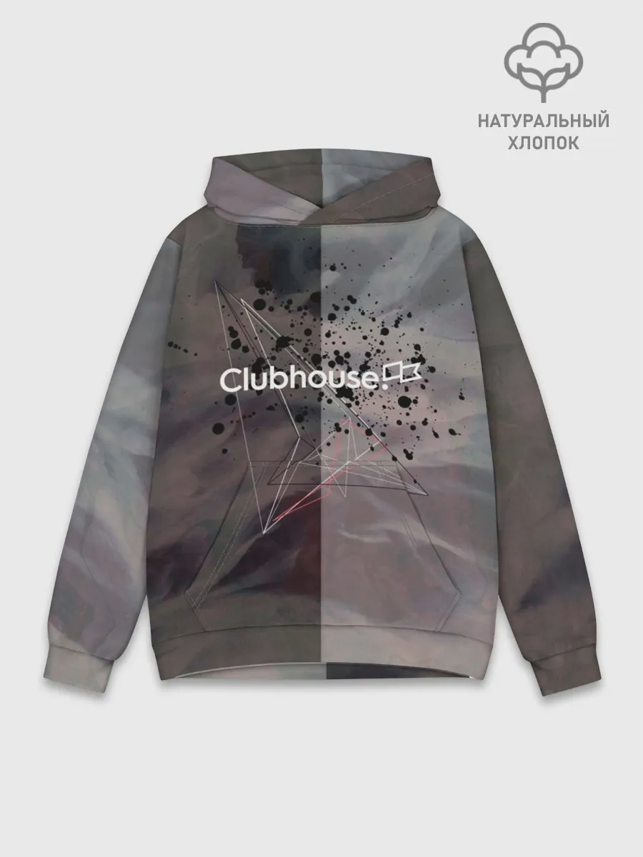 Худи мужской база хлопок / Clubhouse | Клабхаус лого бразги