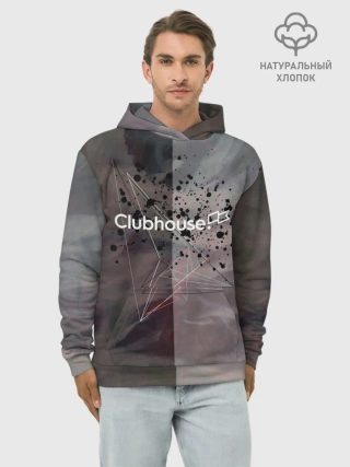 Худи мужской база хлопок / Clubhouse | Клабхаус лого бразги