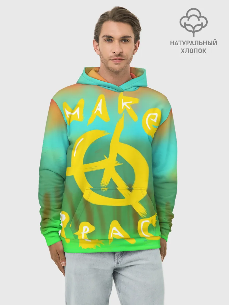 Худи мужской база хлопок / Make peace