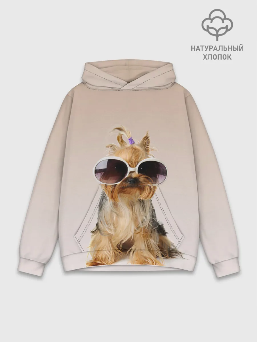 Худи мужской база хлопок / собака в очках