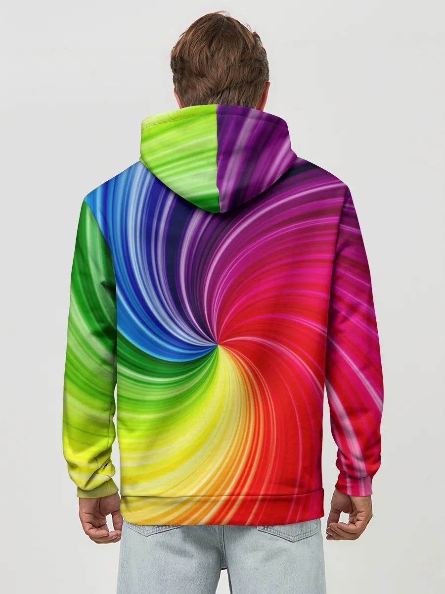 Худи мужской база хлопок / Радужный череп