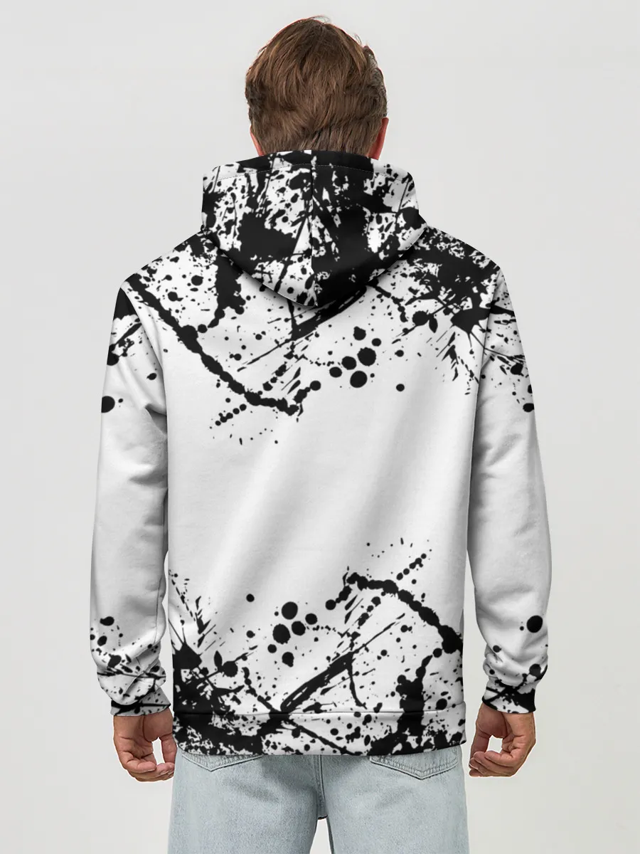 Худи мужской база хлопок / черный клевер,