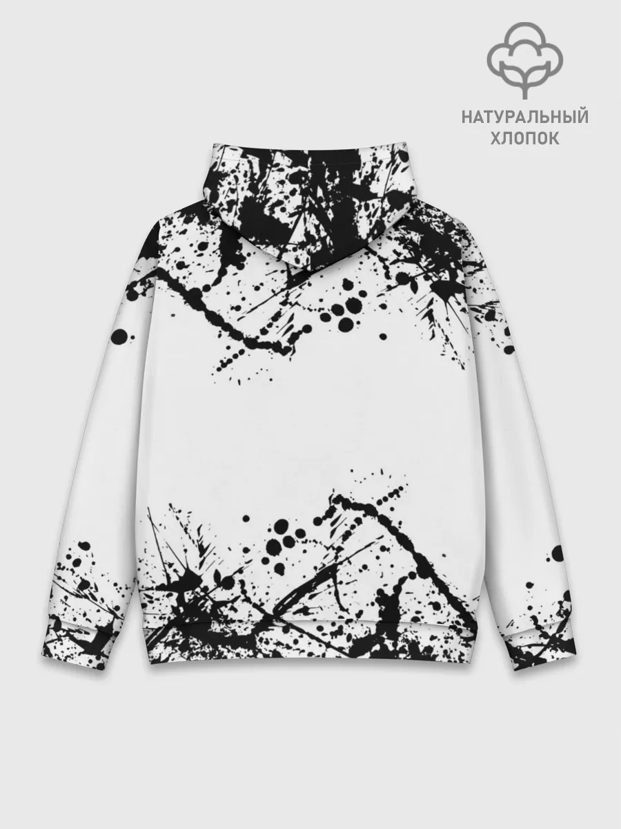 Худи мужской база хлопок / черный клевер,