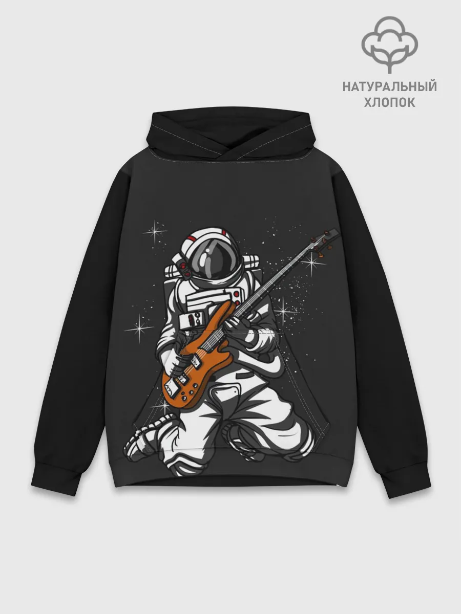 Худи мужской база хлопок / Музыкант Космонавт
