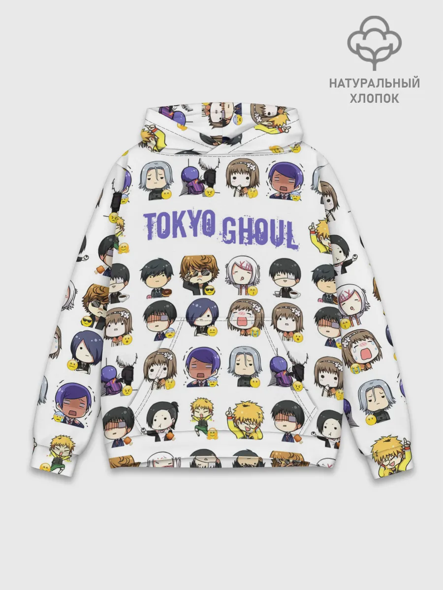 Худи мужской база хлопок / Токийский гуль пресонажи