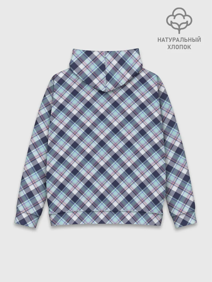 Худи мужской база хлопок / Текстура в клетку