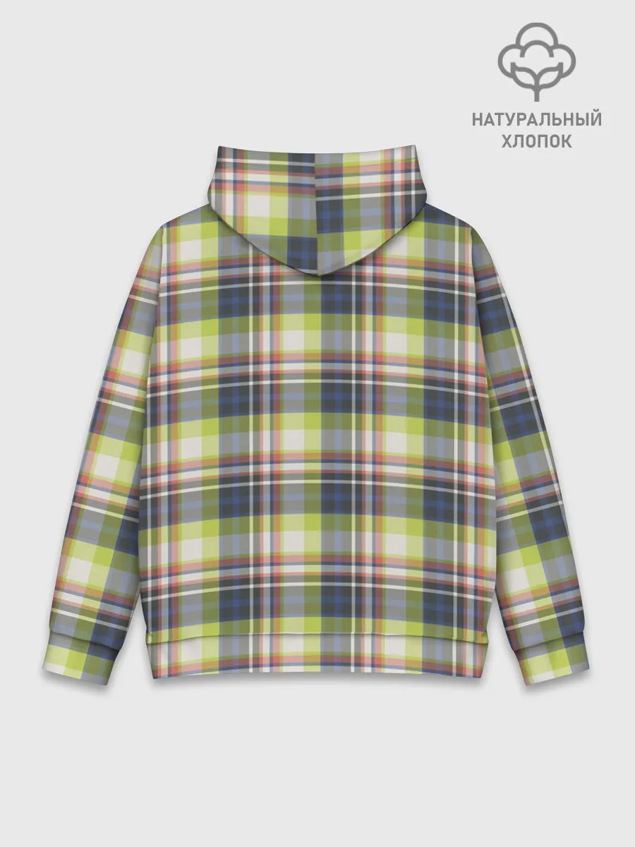 Худи мужской база хлопок / Текстура в клетку