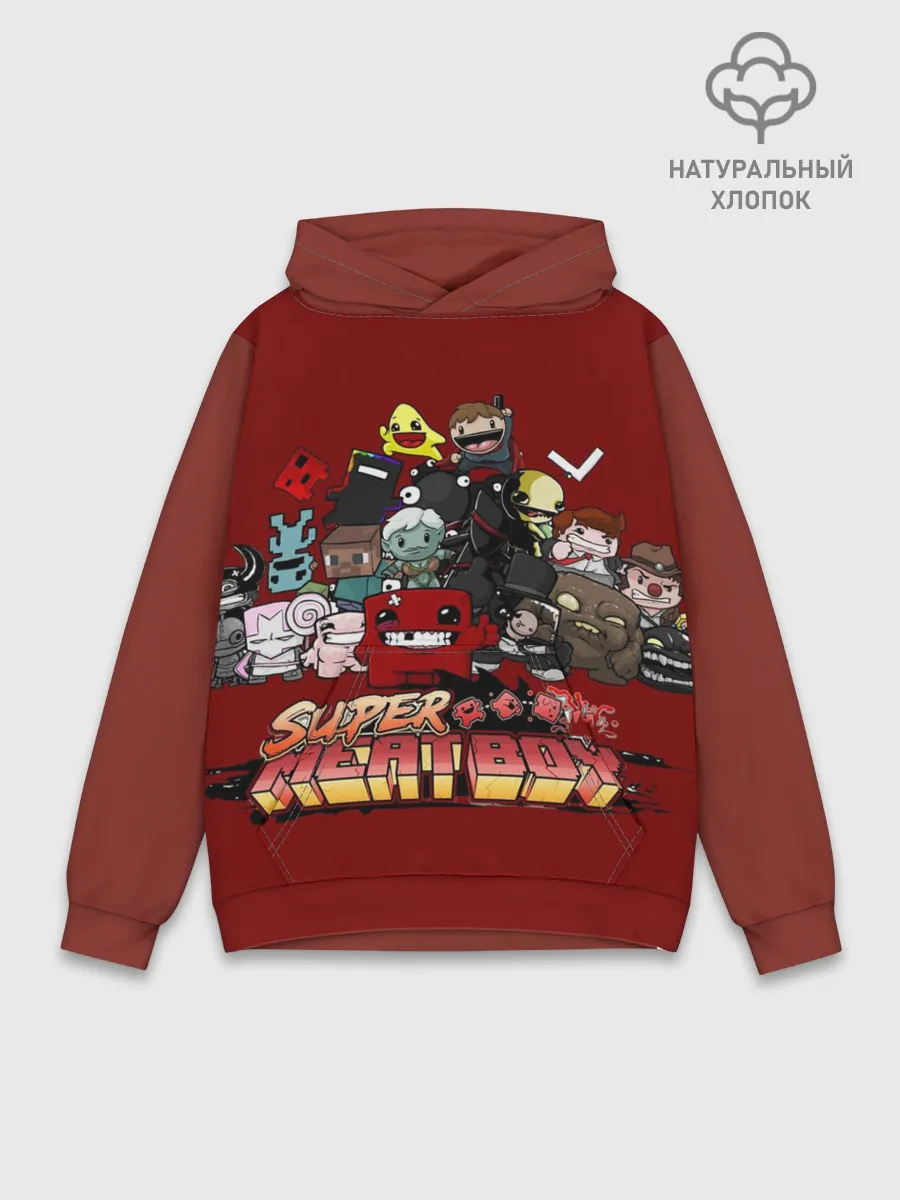 Худи мужской база хлопок / Super meat boy