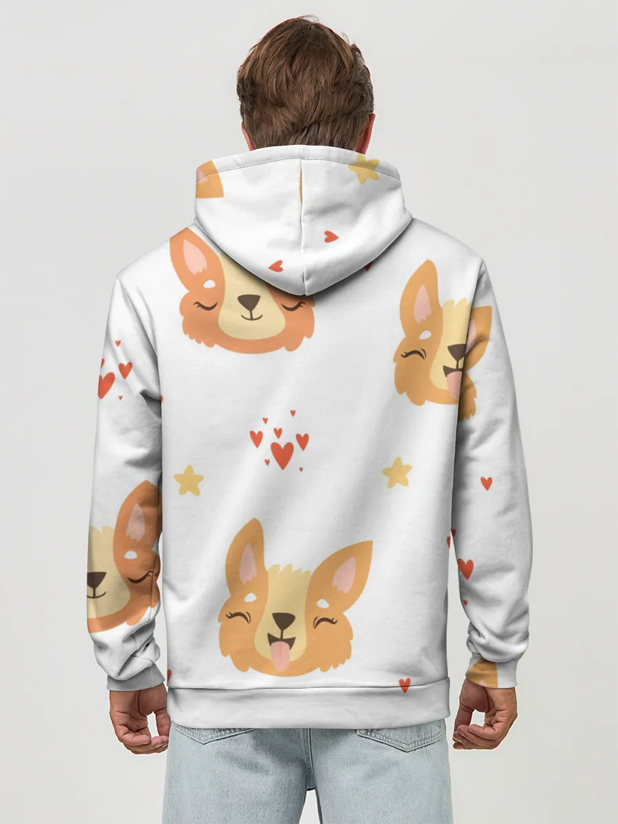 Худи мужской база хлопок / Милый Корги