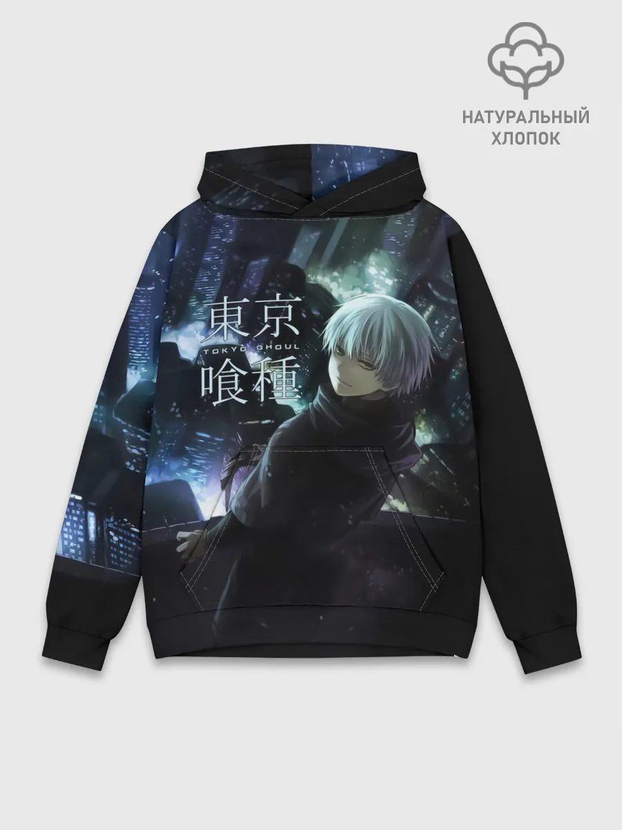 Худи мужской база хлопок / Токийский гуль ночной город