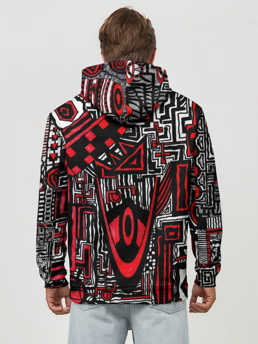 Худи мужской база хлопок / Абстрактный Узор