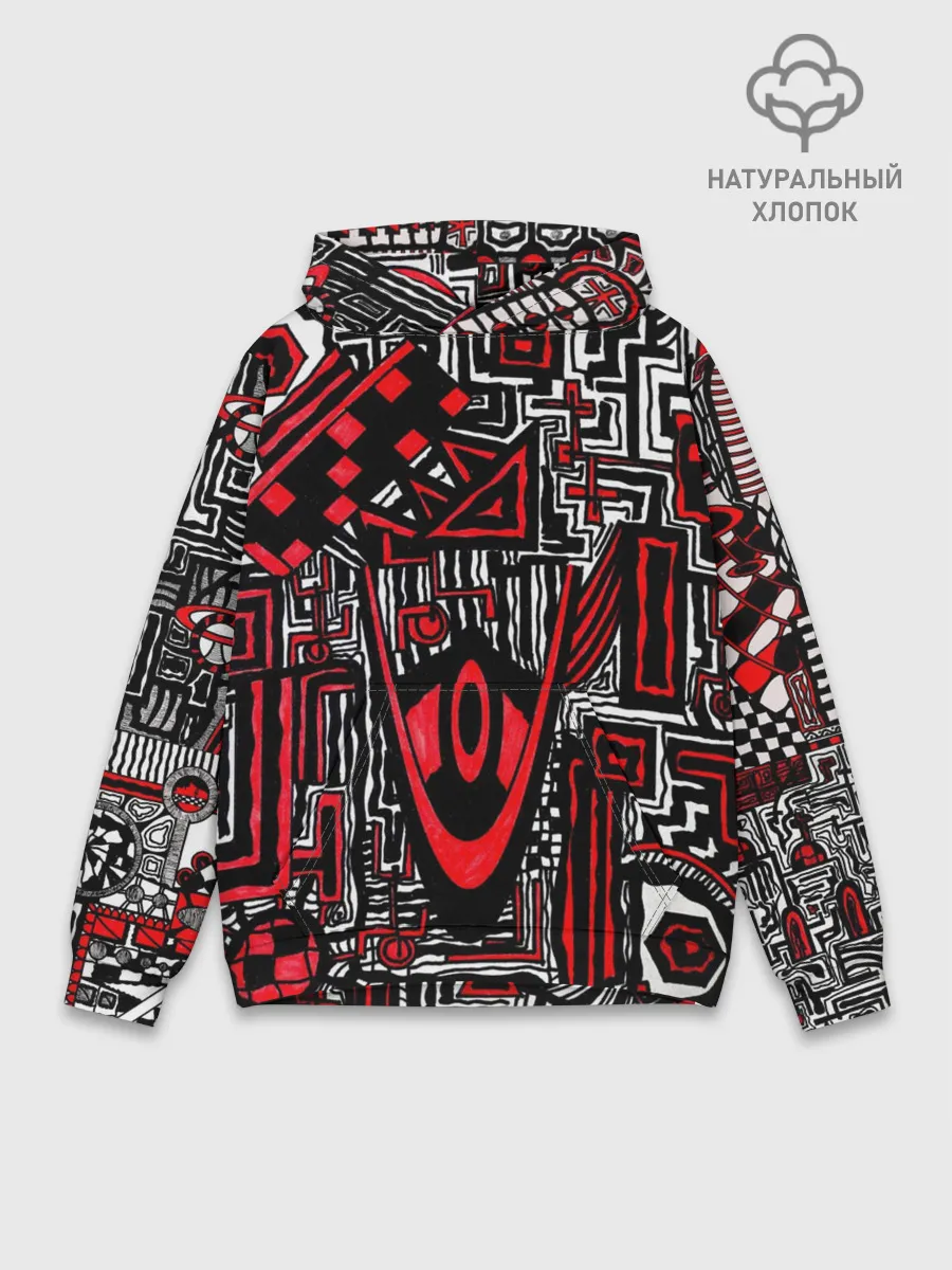 Худи мужской база хлопок / Абстрактный Узор