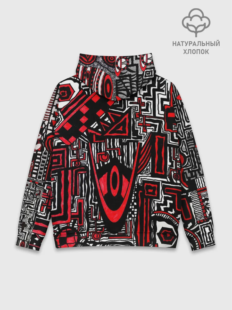 Худи мужской база хлопок / Абстрактный Узор