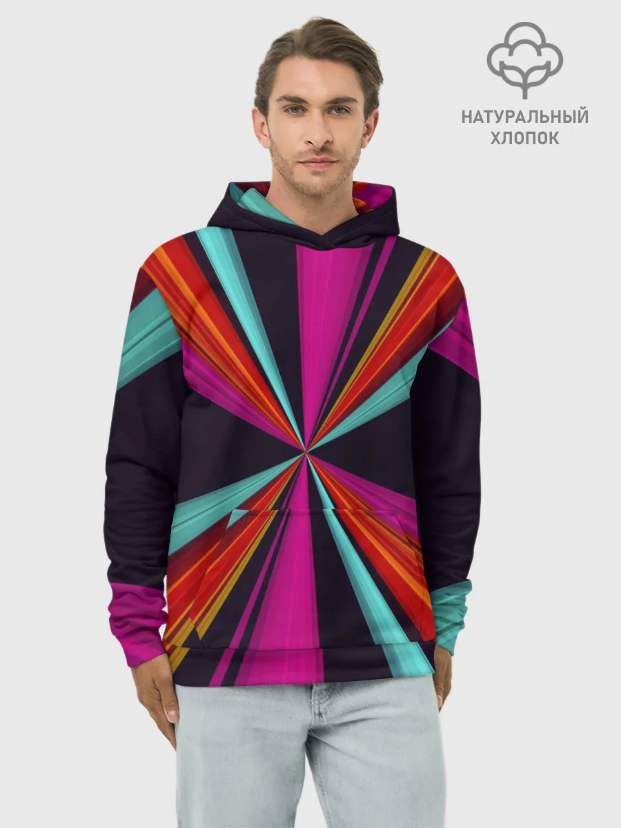 Худи мужской база хлопок / Полосы