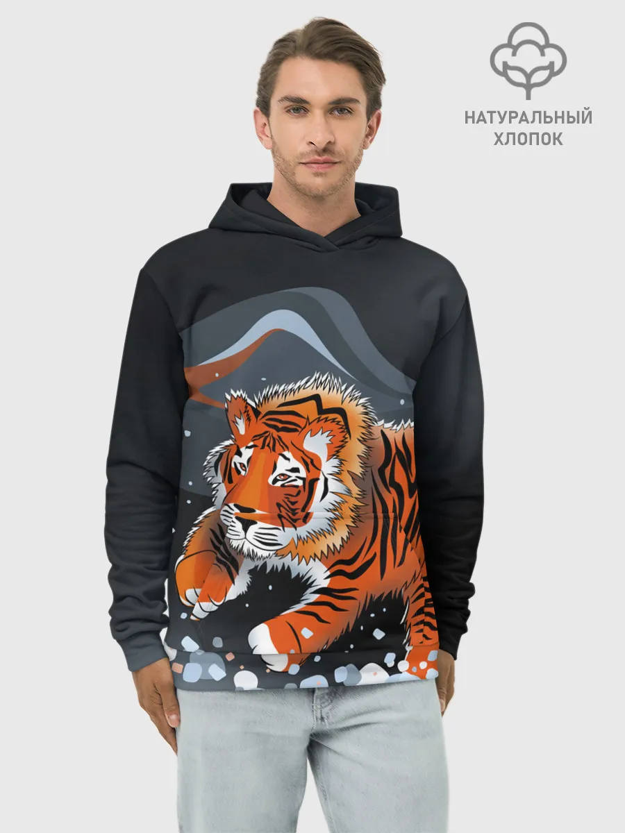 Худи мужской база хлопок / АМУРСКИЙ ТИГР