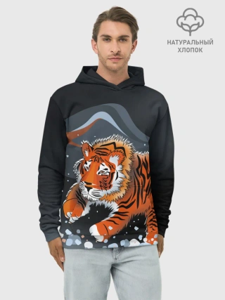 Худи мужской база хлопок / АМУРСКИЙ ТИГР