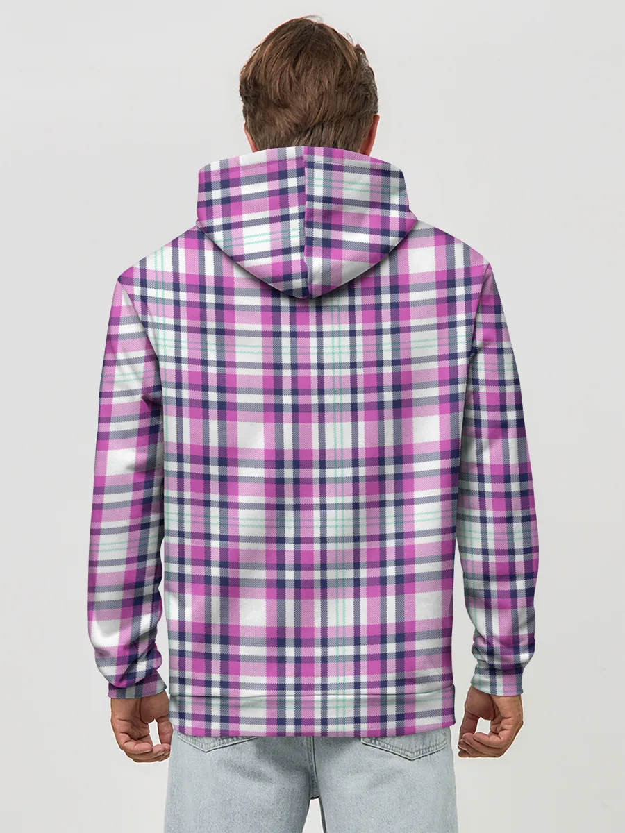 Худи мужской база хлопок / Текстура в клетку