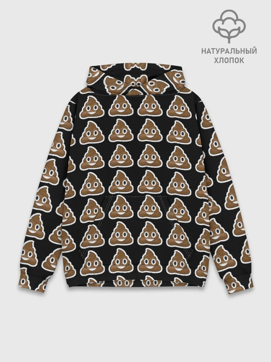 Худи мужской база хлопок / Pile of Poo on black