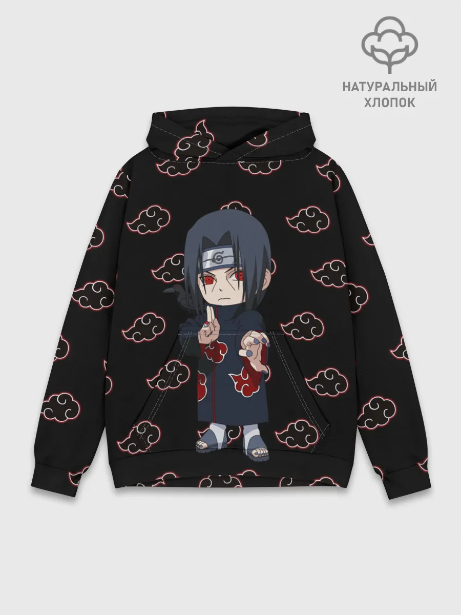 Худи мужской база хлопок / Итачи на фоне Акацуки