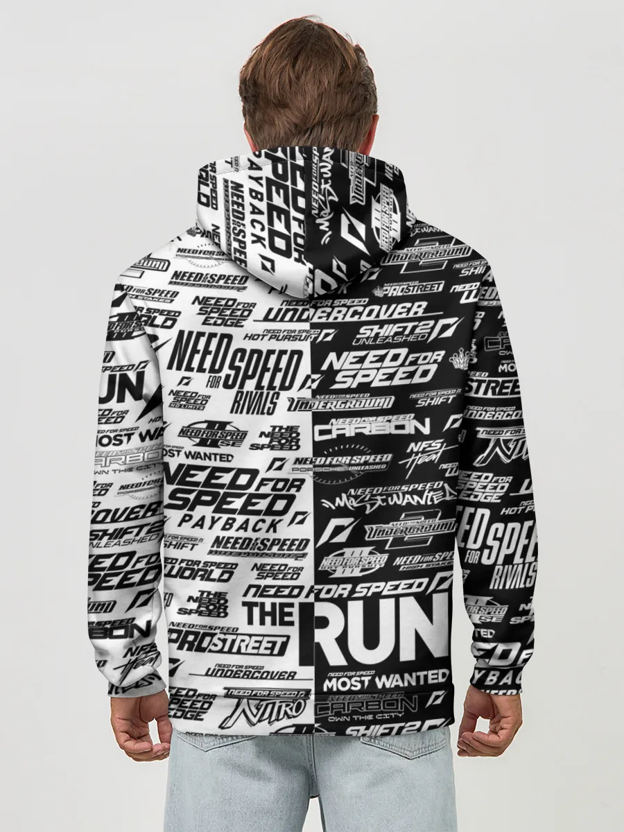 Худи мужской база хлопок / NFS ALL LOGOS