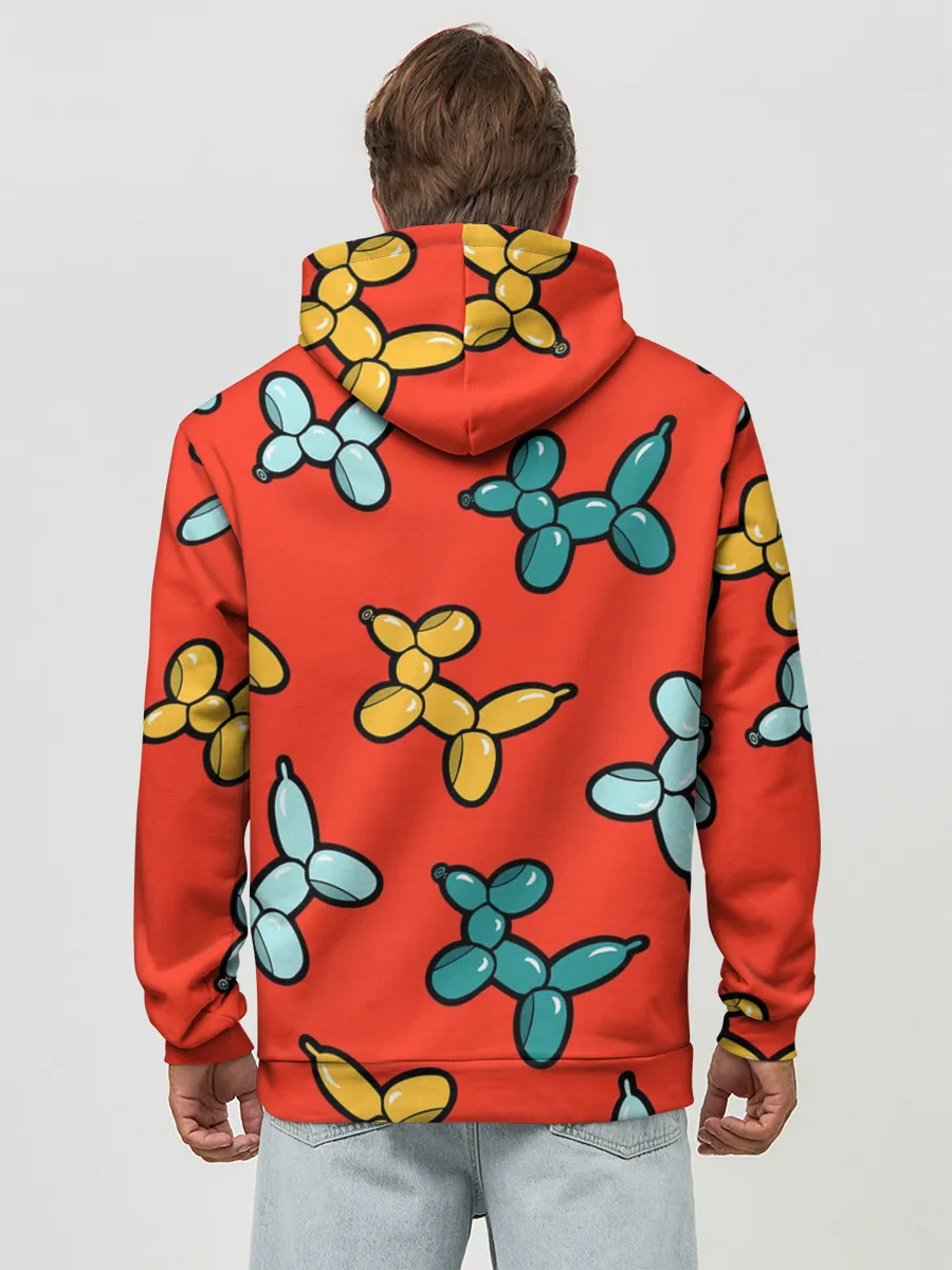 Худи мужской база хлопок / Собачки шарики