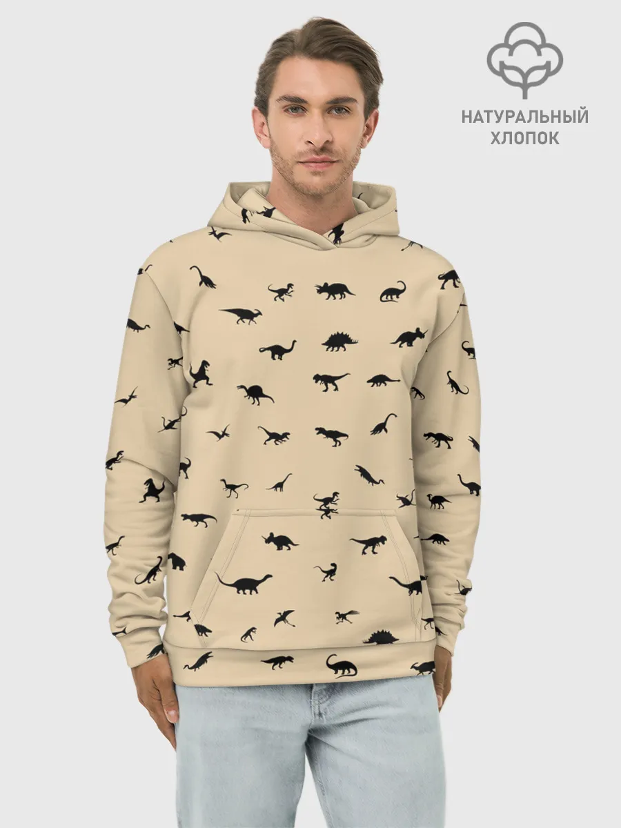 Худи мужской база хлопок / Dinoworld#2