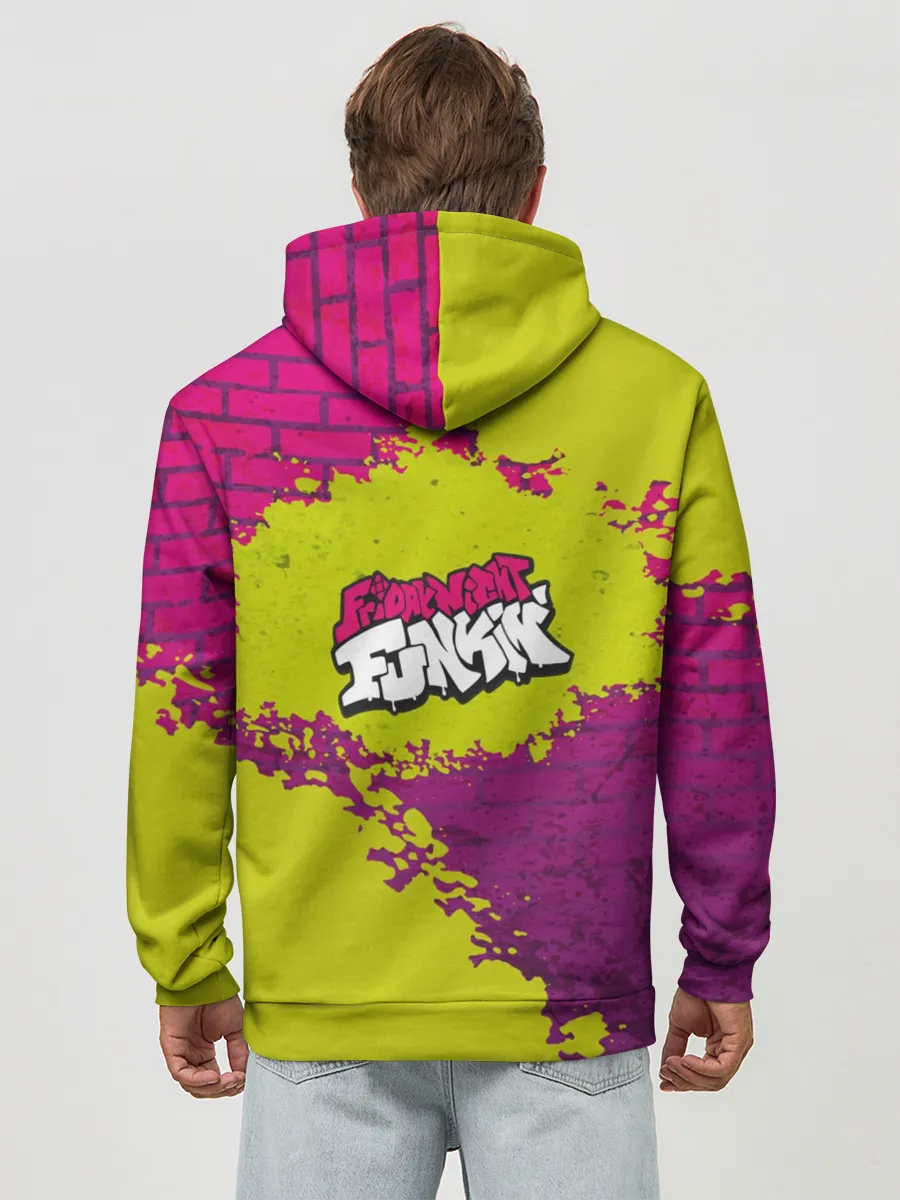 Худи мужской база хлопок / Friday Night Funkin Кислотный