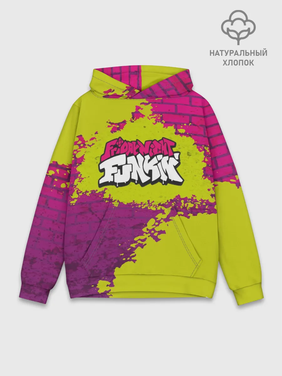 Худи мужской база хлопок / Friday Night Funkin Кислотный