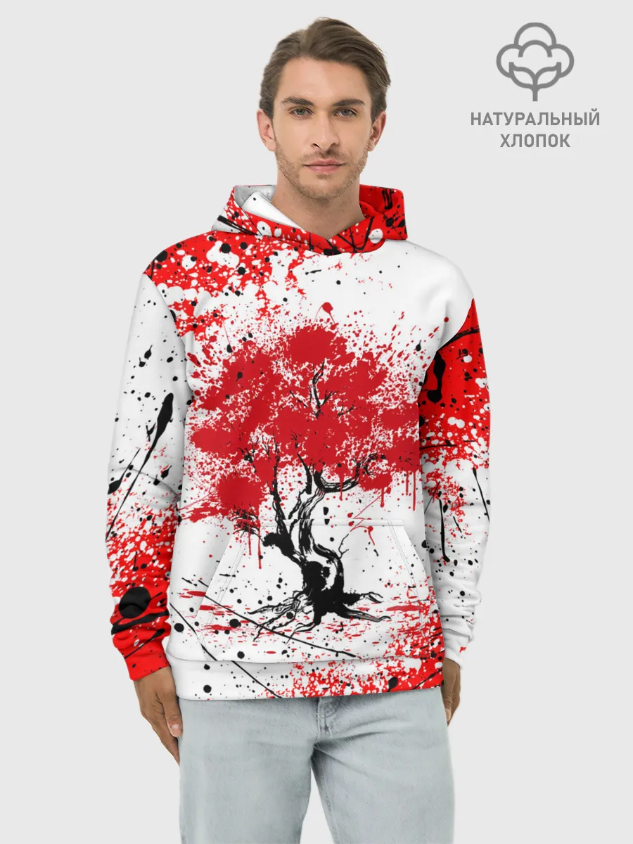 Худи мужской база хлопок / САКУРА | SAKURA | ВИШНЯ