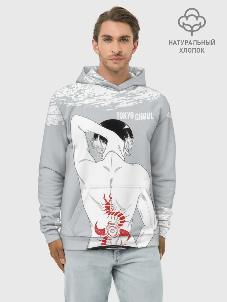 Худи мужской база хлопок / Sasaki kagune tattoo