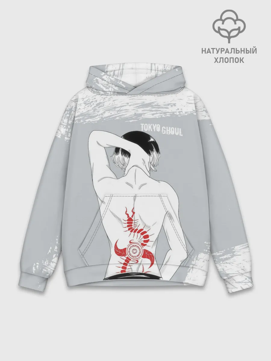 Худи мужской база хлопок / Sasaki kagune tattoo