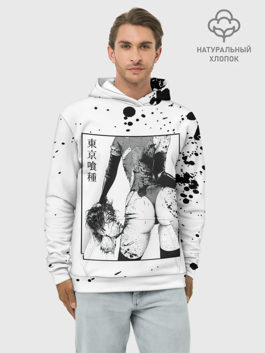 Худи мужской база хлопок / Токийский гуль голова