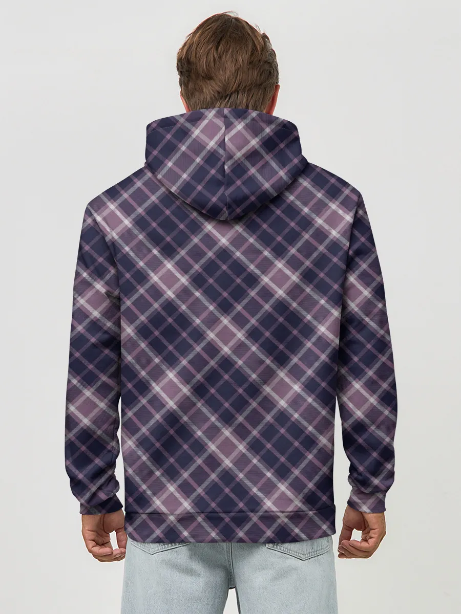 Худи мужской база хлопок / Текстура в клетку