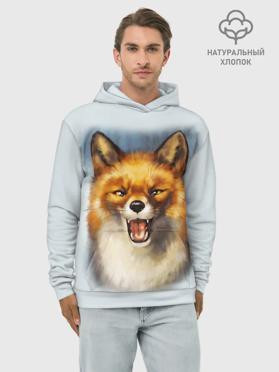 Худи мужской база хлопок / Рыжая лиса