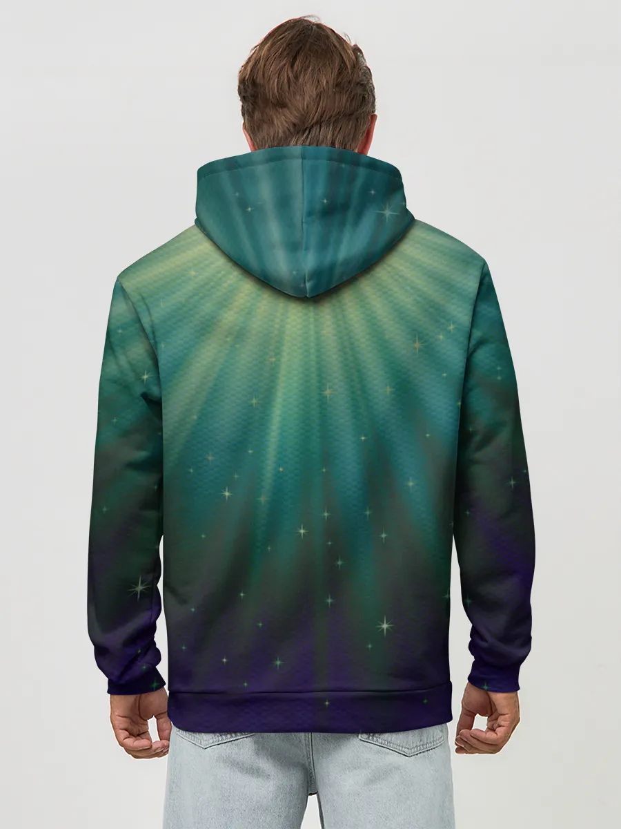 Худи мужской база хлопок / Сияние 3D