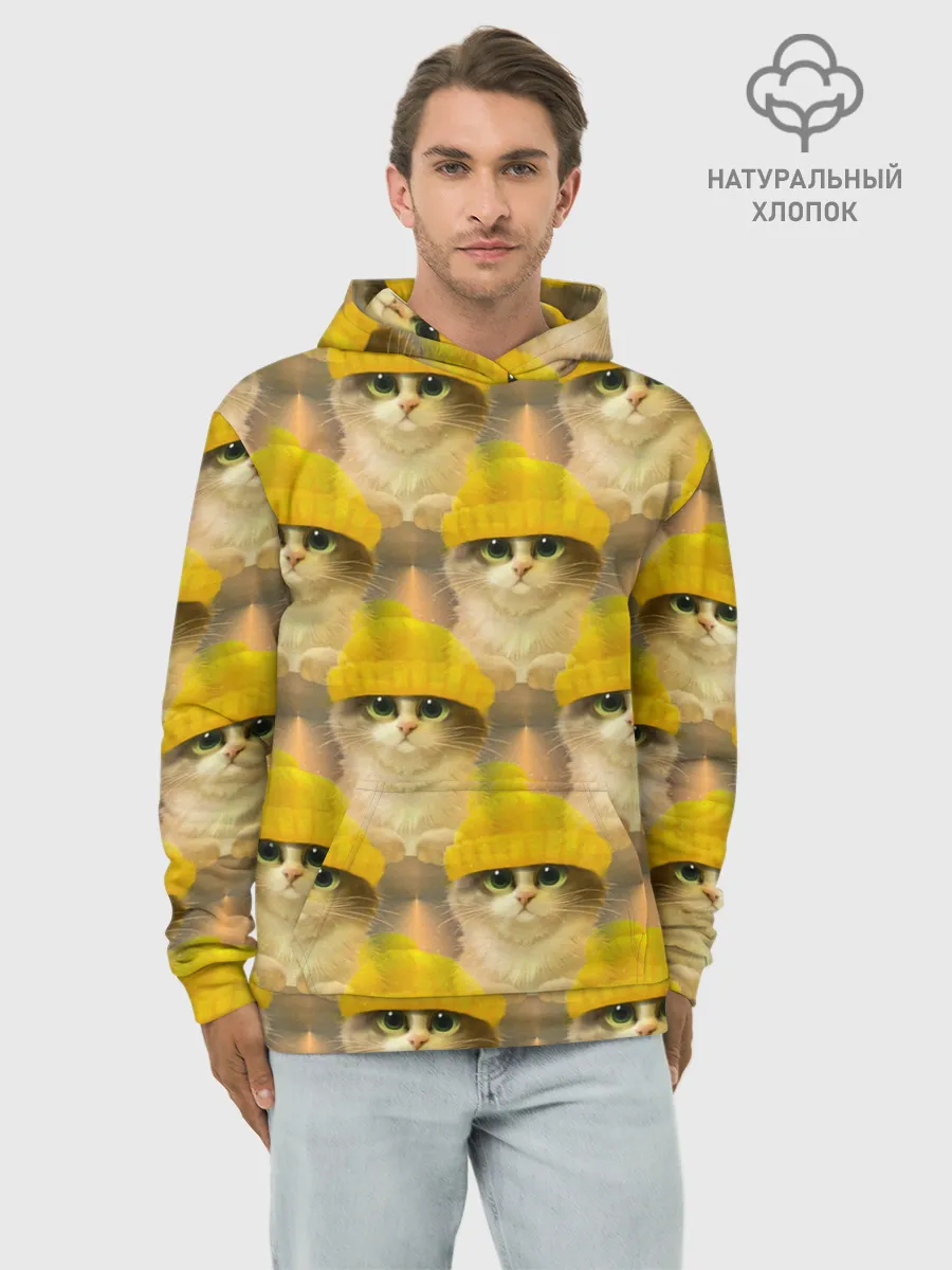 Худи мужской база хлопок / Котята