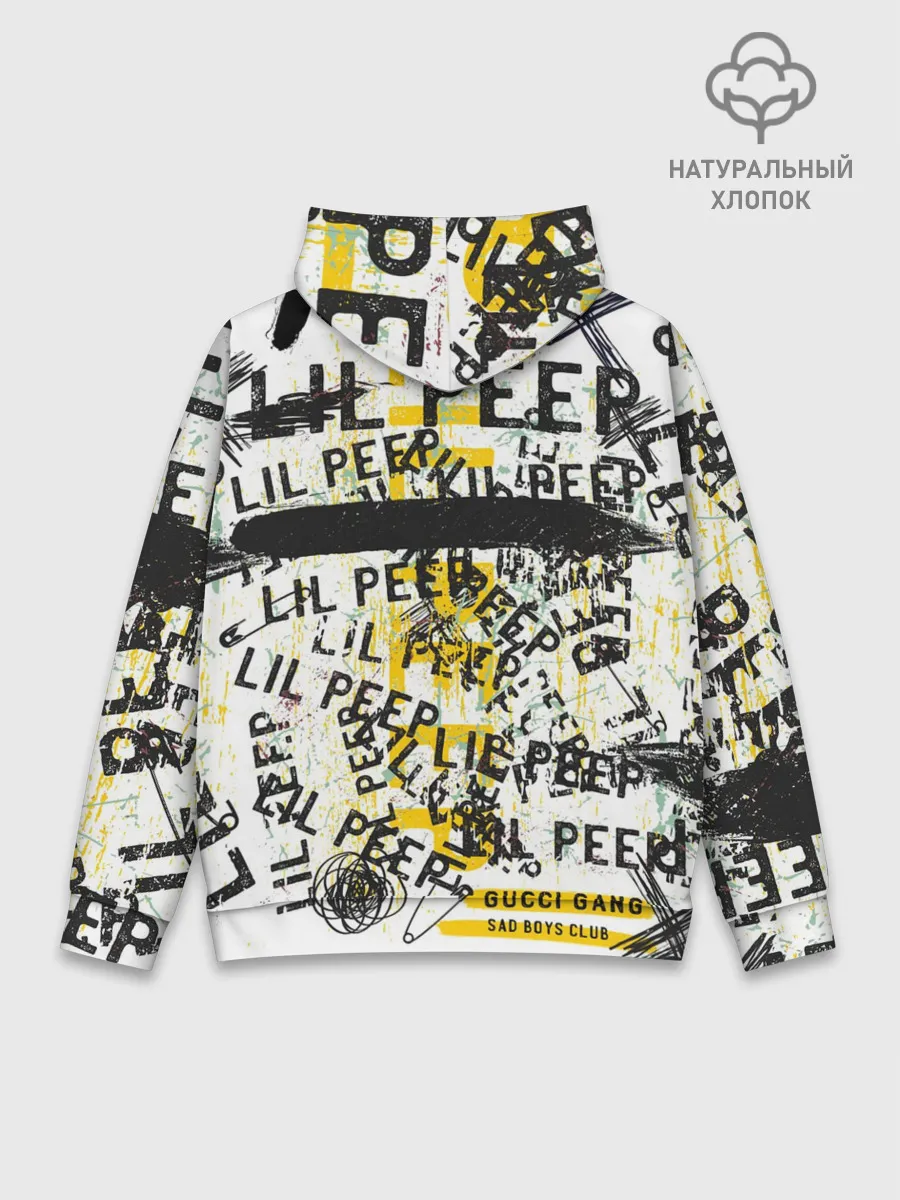 Худи мужской база хлопок / LIL PEEP Vintage Graffiti Wall