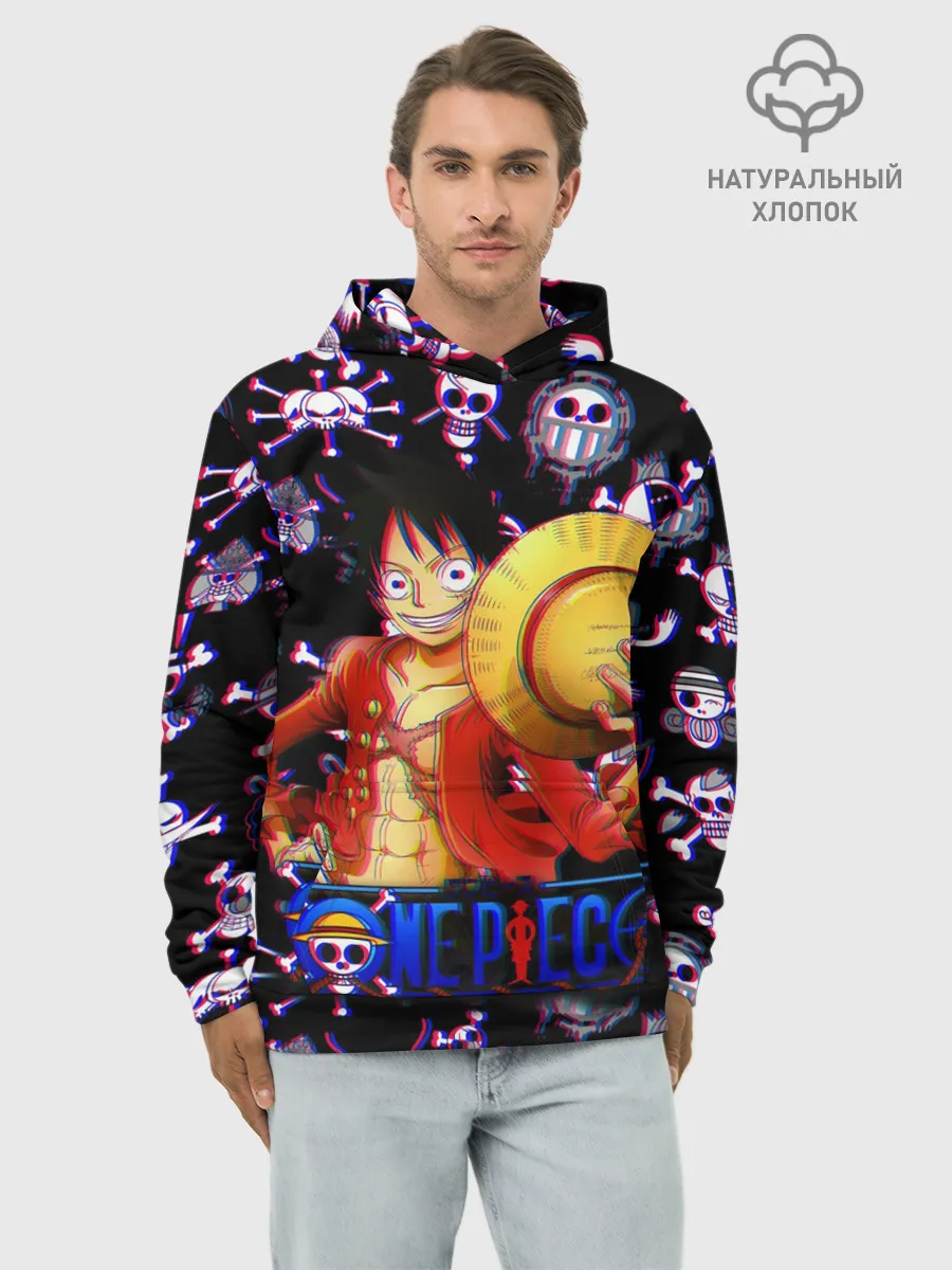 Худи мужской база хлопок / Луффи One Piece | Glitch