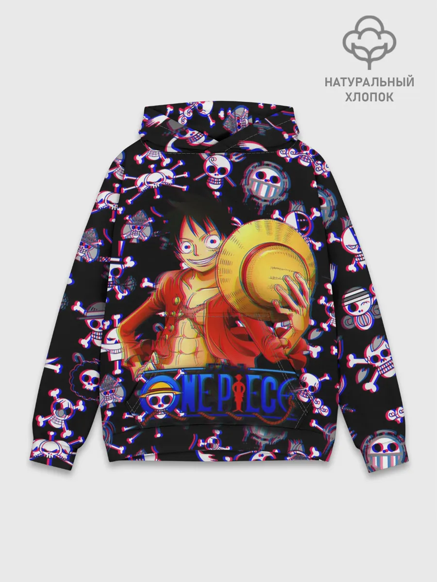 Худи мужской база хлопок / Луффи One Piece | Glitch