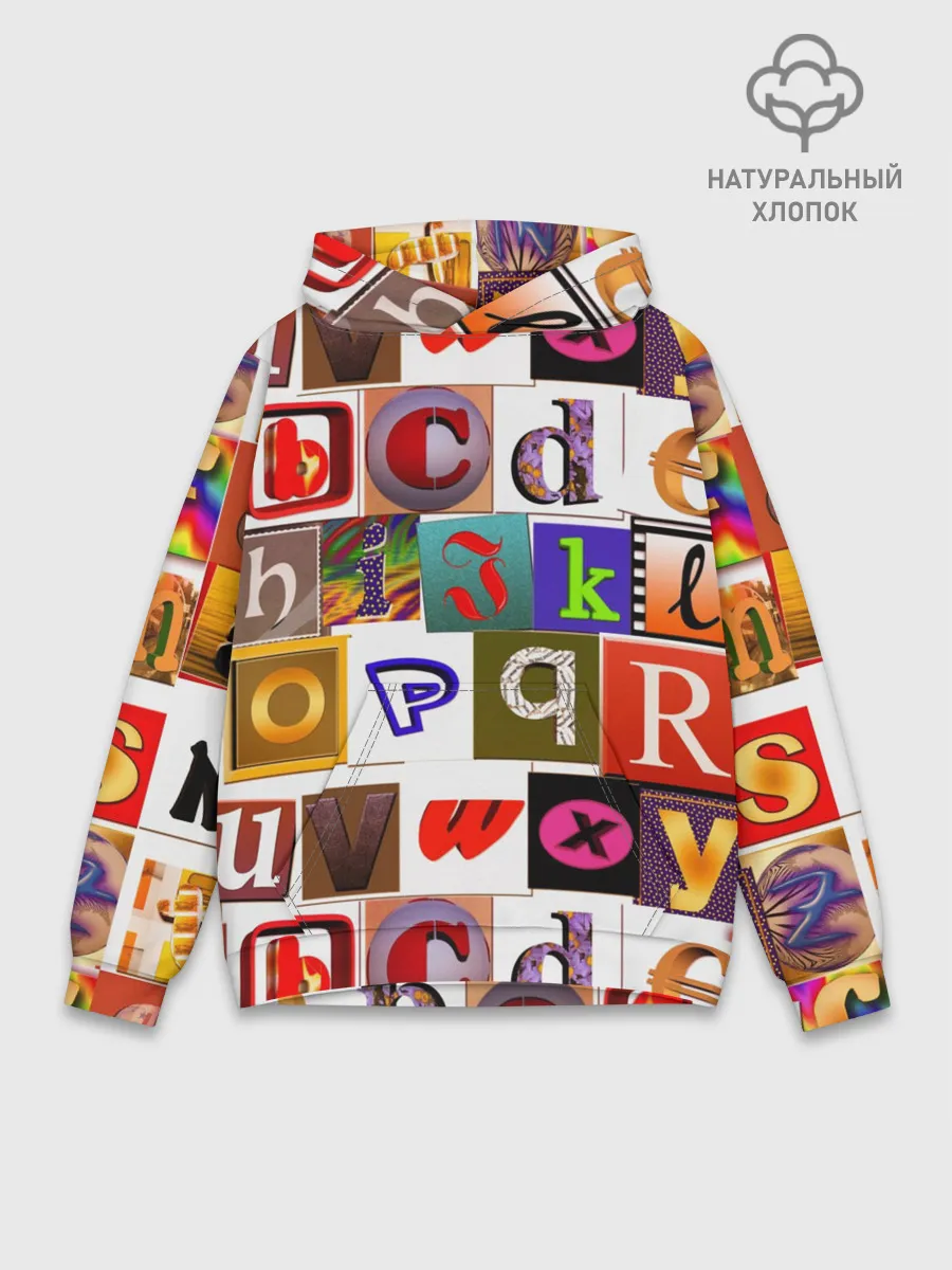 Худи мужской база хлопок / Английские буквы # 2