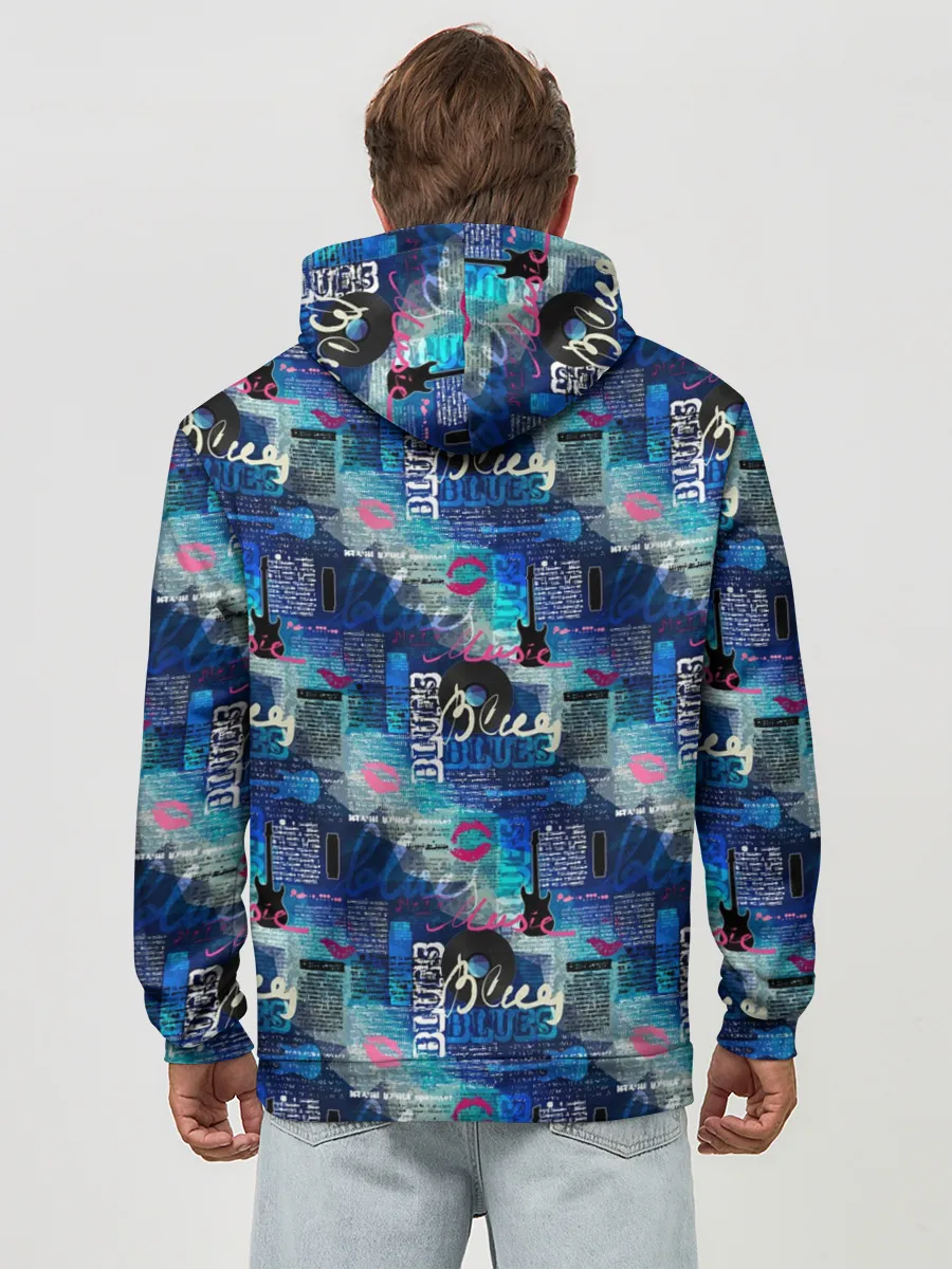 Худи мужской база хлопок / Blues