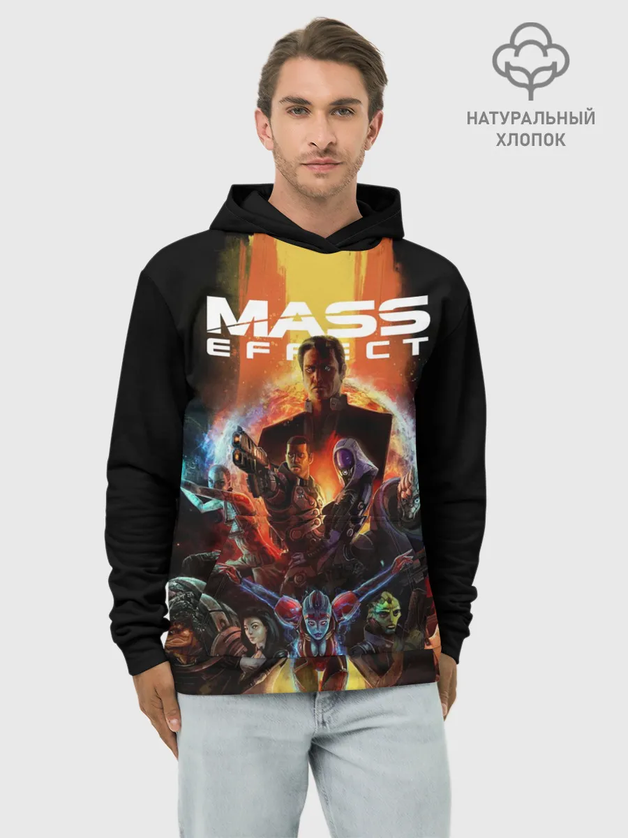 Худи мужской база хлопок / mass effect