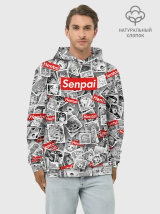 Худи мужской база хлопок / Hentai senpai